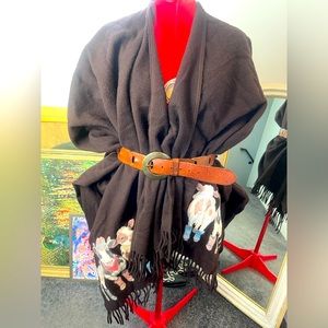 Western Cowgirl Wool Poncho